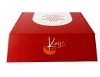 Kay’s Curries gift box closed with Kay’s logo