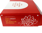 Kay’s Curries gift box closed with Kay’s logo