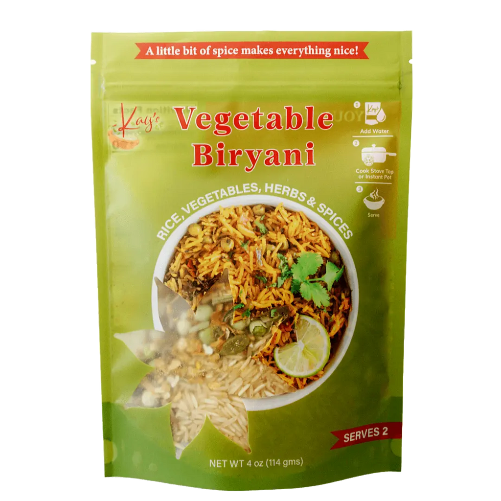 Vegetable Biryani, one pot meal Grocery Kay's Curries
