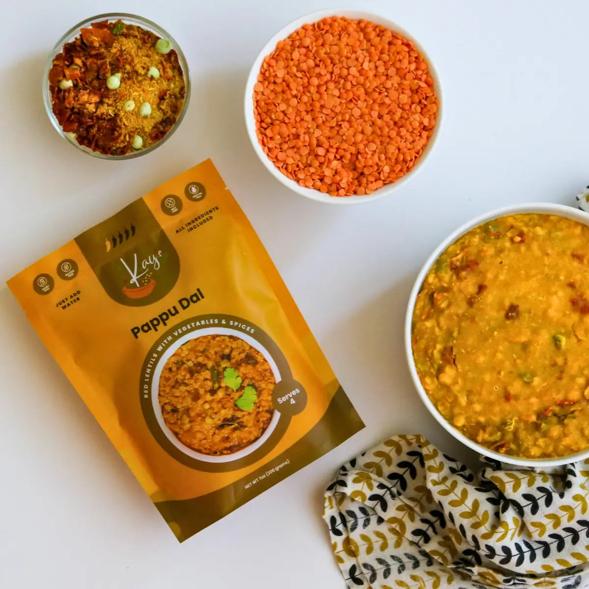 Cooked Kay's Curries Pappu Dal red lentil dal with tomatoes and spices